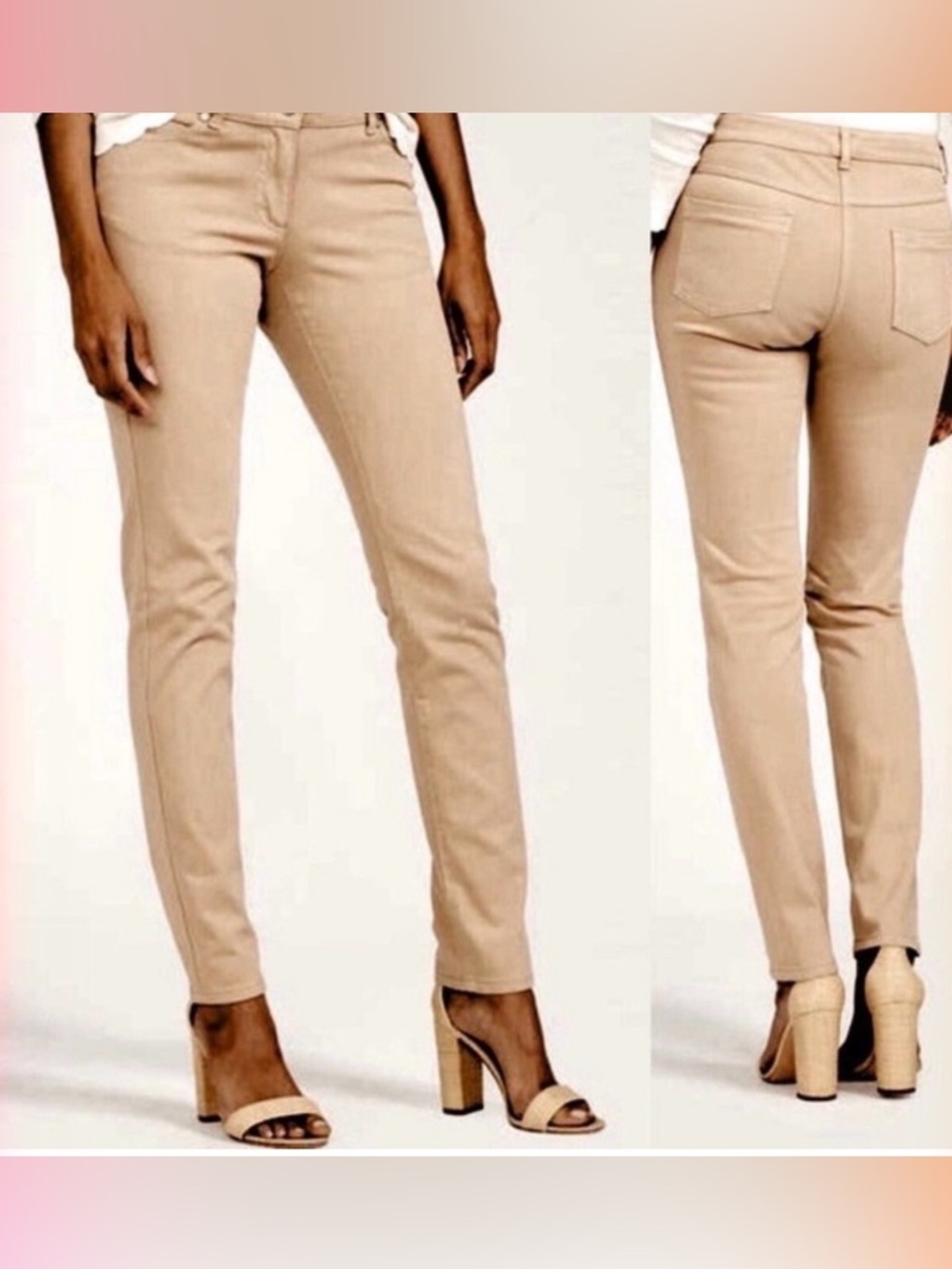 J. McLaughlin Khaki Straight Leg Stretchy Denim Jeans